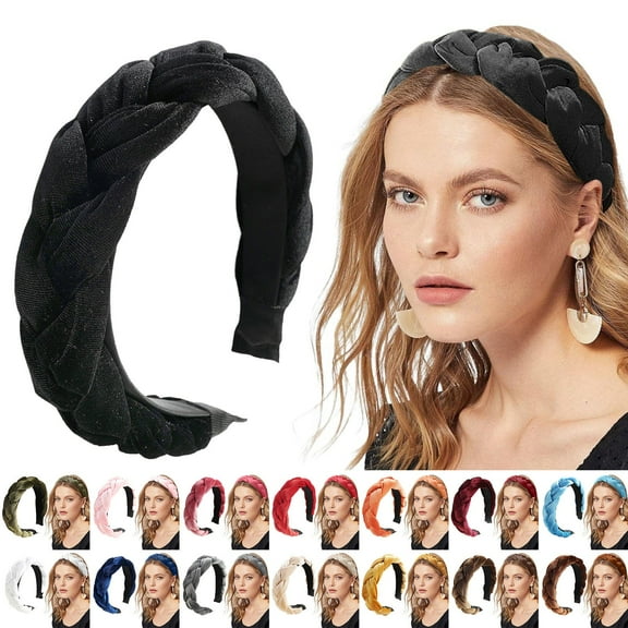 KLOY2K Velvet Headbands for Women Braided Headbands for Women Velvet Hair Hoop Elastic Criss Cross Hair Bands,Army Green,One Size