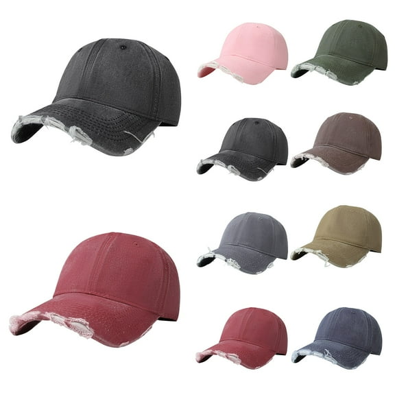 KLOY2K Vintage-Wash Solid Color Duck Bill Baseball Hat with Frayed Edge Details and Comfortable Fit for Warm Weather Months,Coffee,One Size