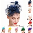 thumbnail image 1 of KLOY2K Women Fascinator Hat Tea Party Headband Mesh Flower Clip Wedding Church Hat Yellow, 1 of 3