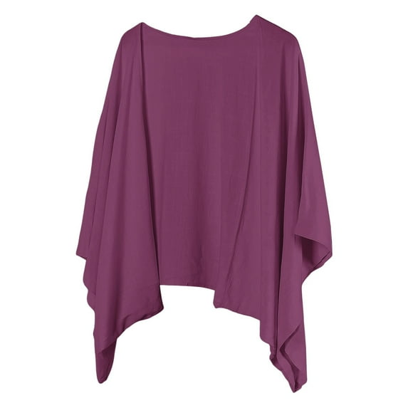 KLOY2K Women's Casual Solid Cardigan - Elegant Tops for Autumn, Spring & Summer-Scarf for Women,Brick Red,XXL