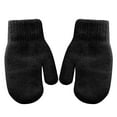 thumbnail image 1 of KLOY2K Women's Double Layer Mittens - Cute Stretchy Soft Thickened, Solid Color Cold-Resistant Gloves for Autumn Winter Riding-Winter Gloves,Black,One Size, 1 of 4