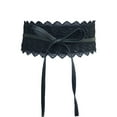 thumbnail image 1 of Women's Faux Leather Obi Belt - Fashion Wide Wrap Waist Belt with Bow Tie,Black,One Size,KLOY2K, 1 of 3