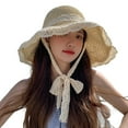 thumbnail image 1 of Foldable Lace Fisherman Bucket Hat Women Summer Outdoor Sunshade,Beige,One Size,KLOY2K, 1 of 3