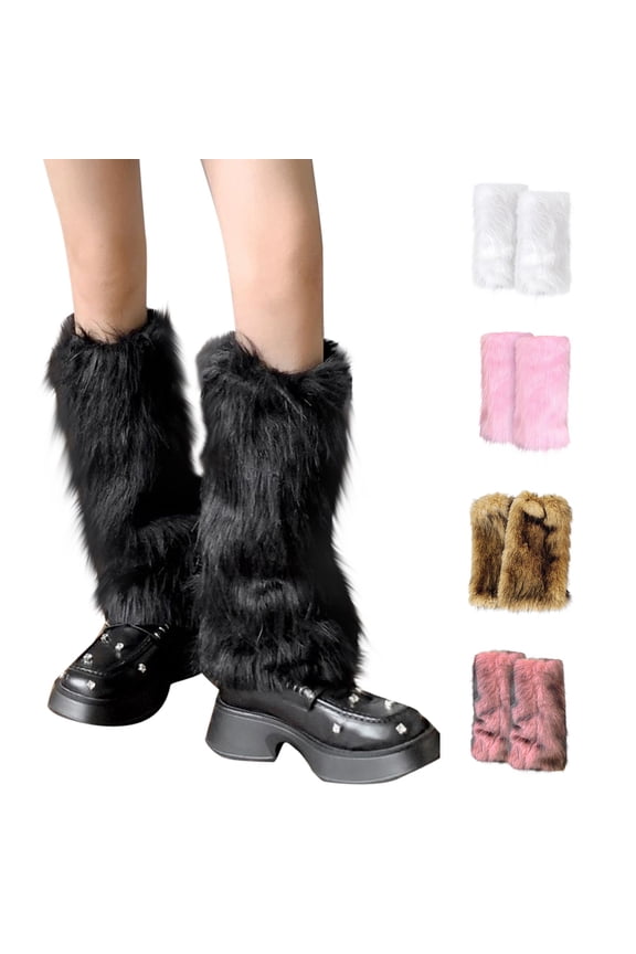Women's Plush Leg Warmers, Boot Socks for Winter Fashion, Casual Outfit, Gift for Her Light Pink Universal Fit