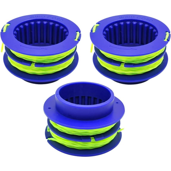 KLS 124-03 Spooled Trimmer Line 0.080-in 16Ft 3-Pack,Compatible with Kobalt 24-Volt Max Weed Wacker String Trimmer,Dual-line Replacement Spool Compatible with Kobalt Weed Eater String