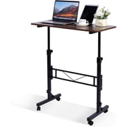 KLSMYHOKI Standing Desk, Adjustable Height 31.5" x 16" Rustic Mobile Table with Wheels, Height Range 27"-43.5" for Home Office