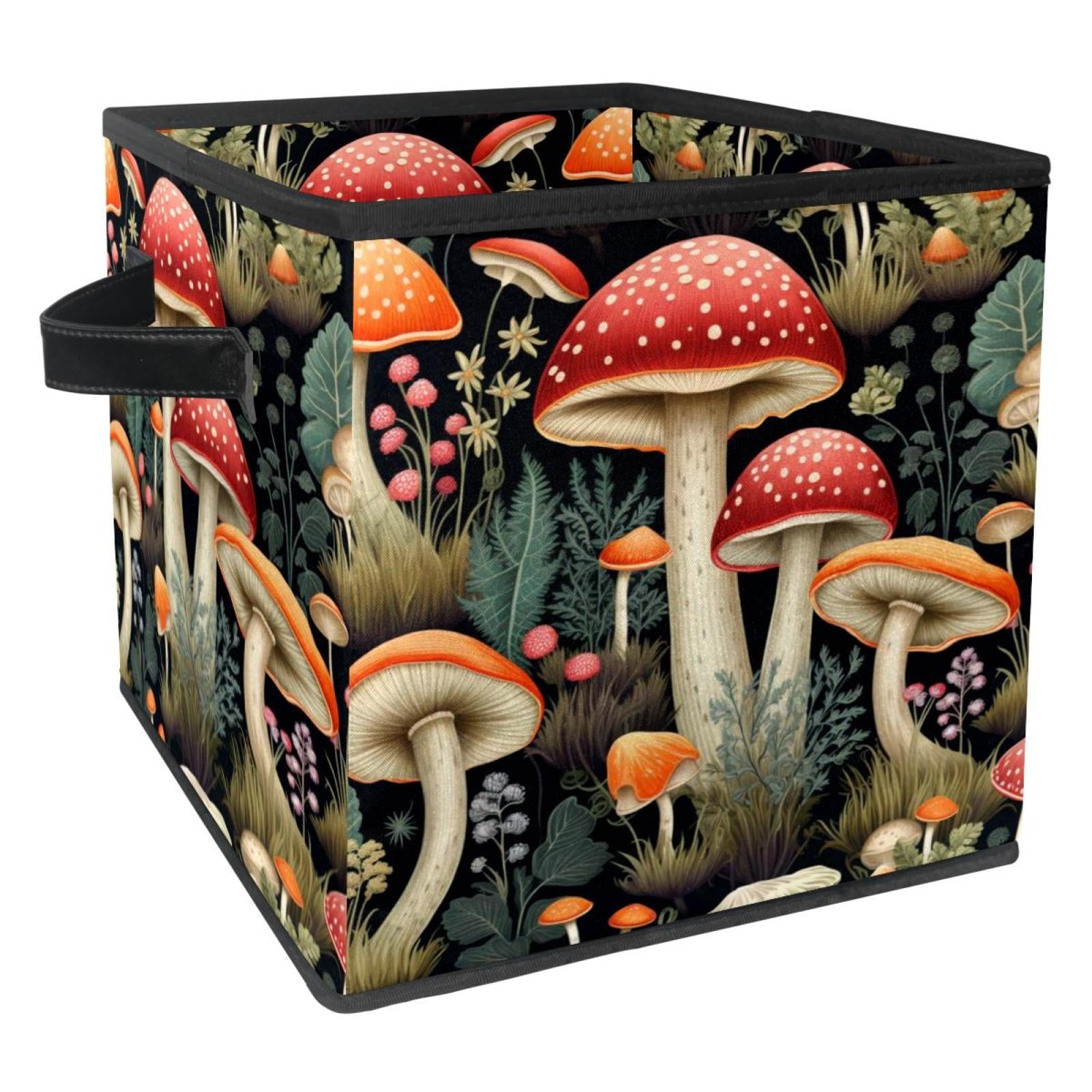 KLURENT Beautiful Mushroom Toy Box Chest Collapsible Sturdy Toy Clothes ...