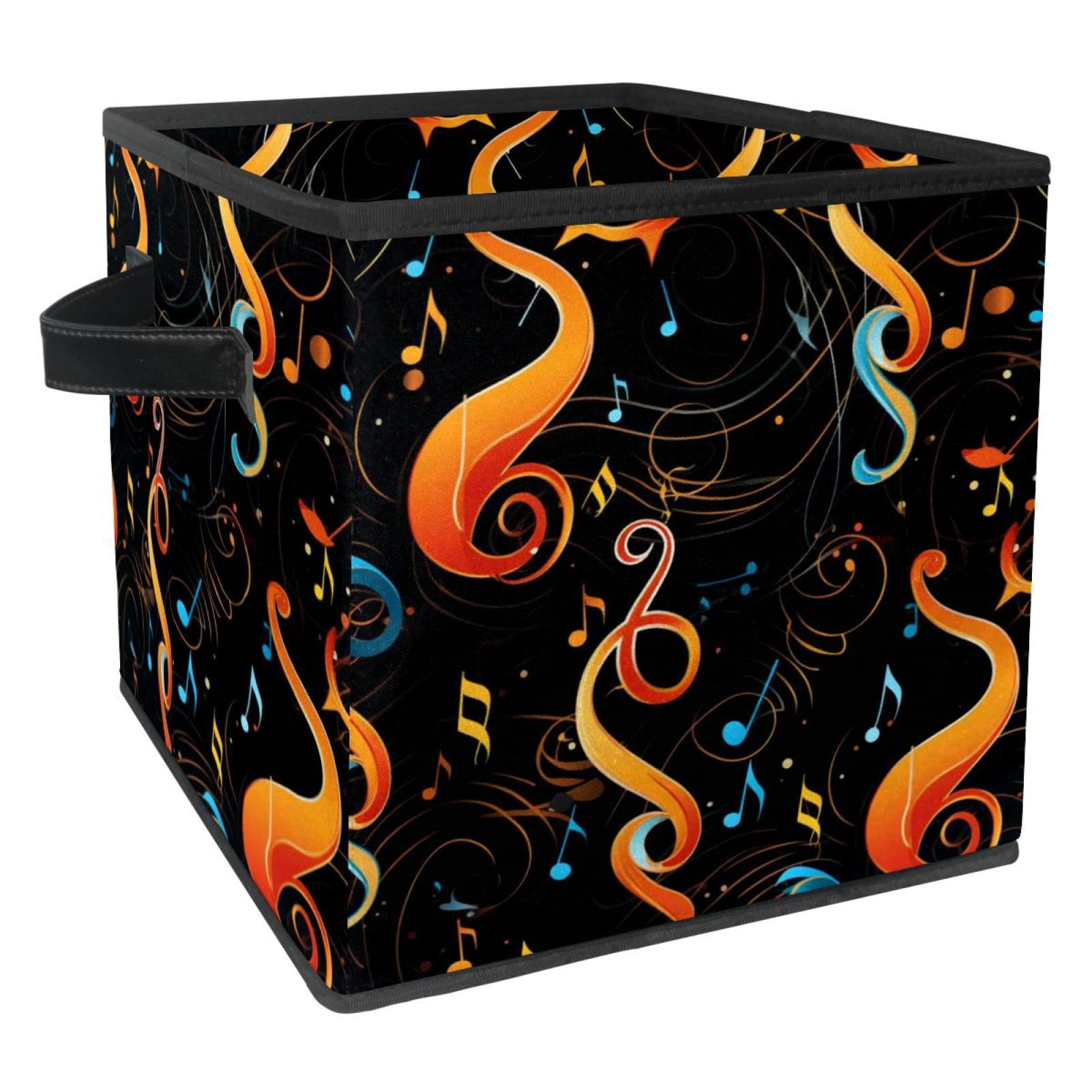 KLURENT Musical Note Toy Box Chest Collapsible Sturdy Toy Clothes Storage Organizer Boxes Bins