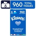 thumbnail image 1 of Kleenex Trusted Care Facial Tissues, 6 Flat Boxes, 160 Tissues per Box, 2-Ply, 1 of 9