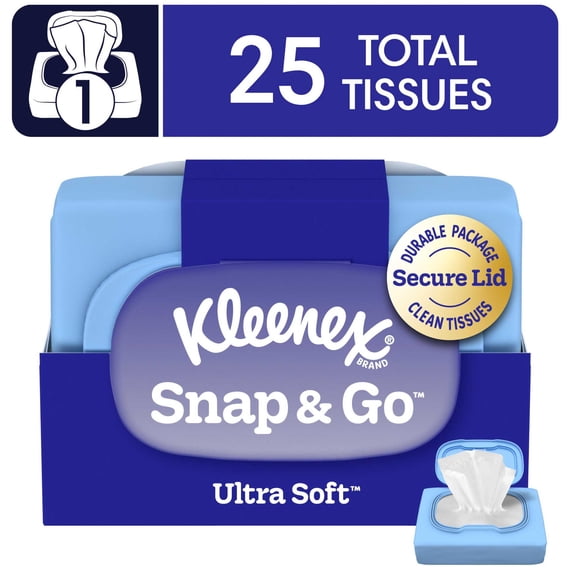 Kleenex Snap & Go Ultra Soft 3-Ply On-The-Go Facial Tissues, 1 Pack