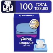 Kleenex Snap & Go Ultra Soft 3-Ply On-The-Go Facial Tissues, 4 Pack