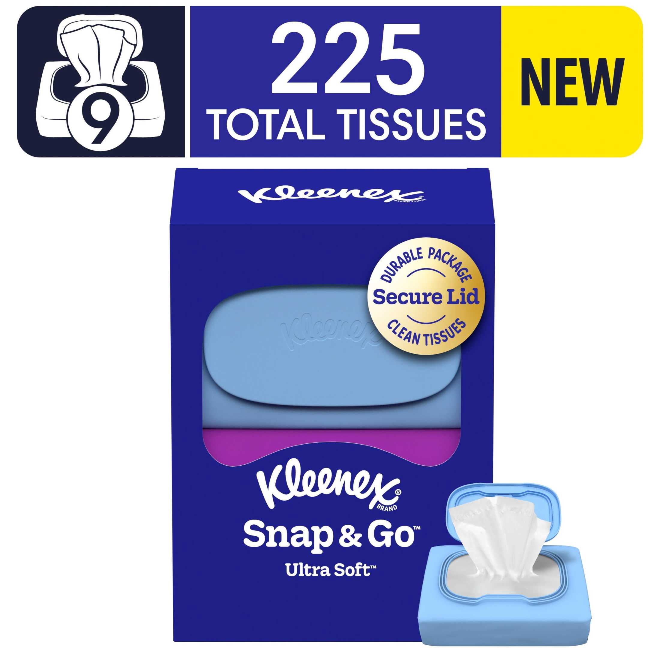 Kleenex Snap & Go Ultra Soft Facial Tissues, 9 On-the-Go Packs
