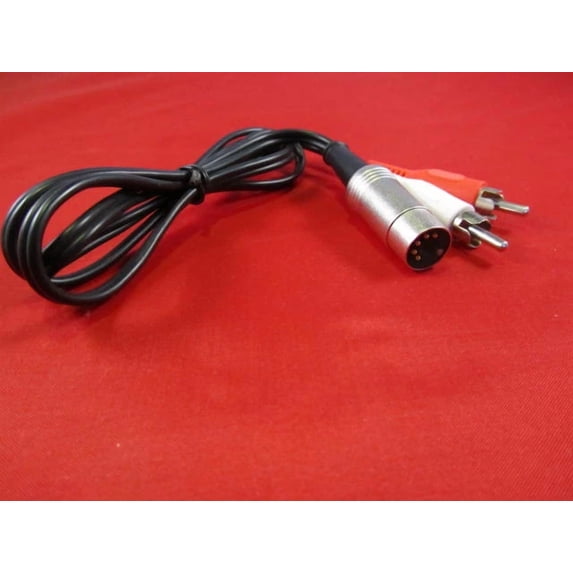 KLYNE - 1.5 Ft 5 Pin Din Male To 2 Rca Male Audio Cable.