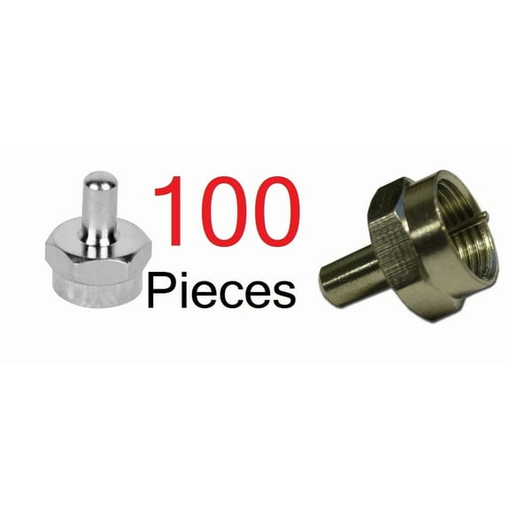 KLYNE - 100 Pack F-Type 75 Ohm Terminator Coax Coaxial Cable Cap Adapters Connectors Lot
