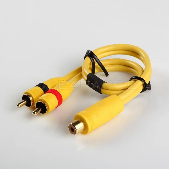 KLYNE- 1Ft 1' High Performance Blanced Cable Rca 1 Ft Y-Adapter 1 Female To 2 Male