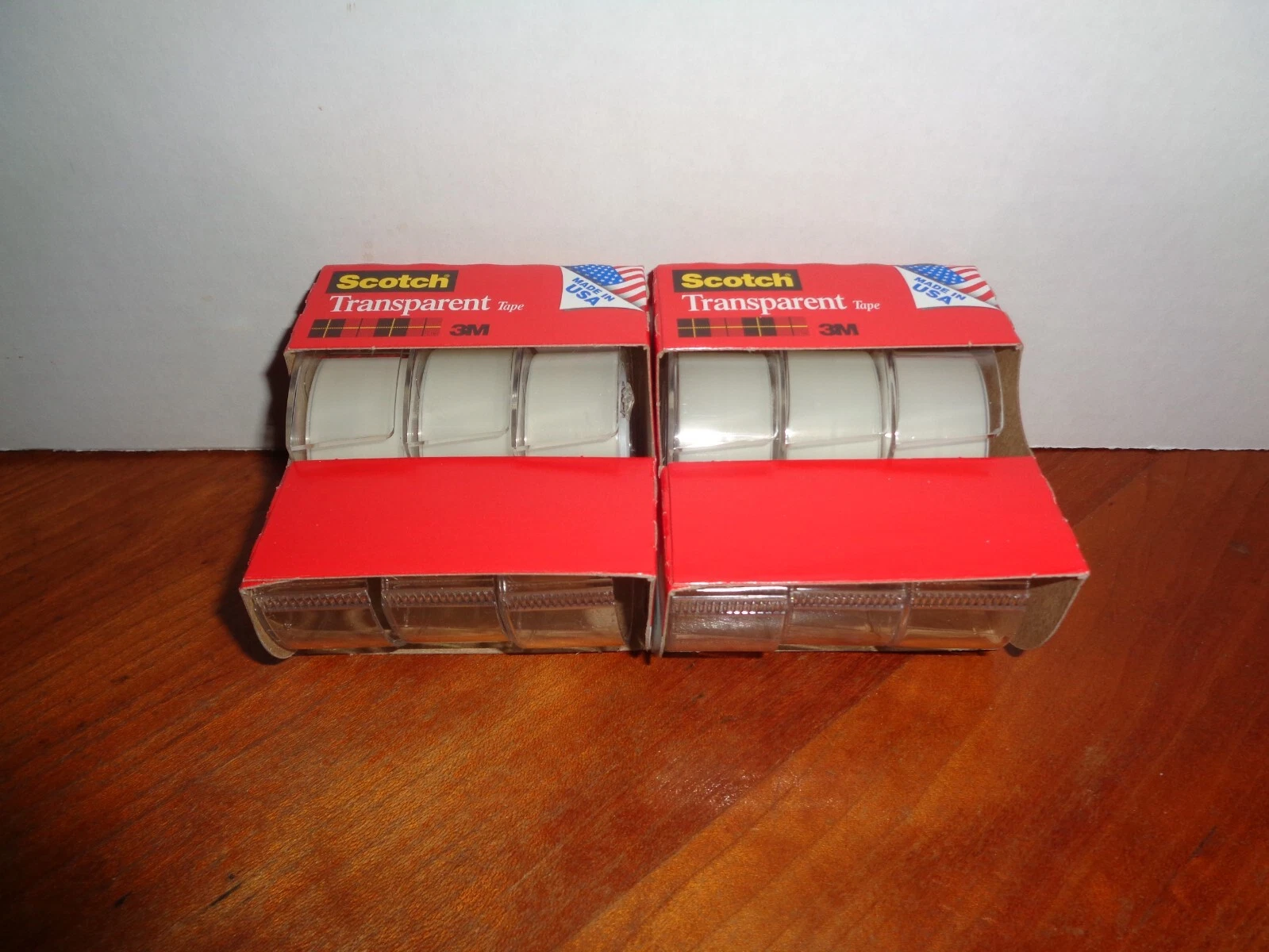 KLYNE - 2-3 Ct Packs Scotch Transparent Tape Easy Cut Dispenser Clear 3/4"X250" 6 Total