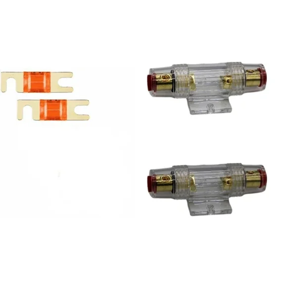 KLYNE- 2 Imc Audio 50 Amp Mini Anl And 2 Fuse Fuse Holder 4 6 8 Gauge Car Audio Gold