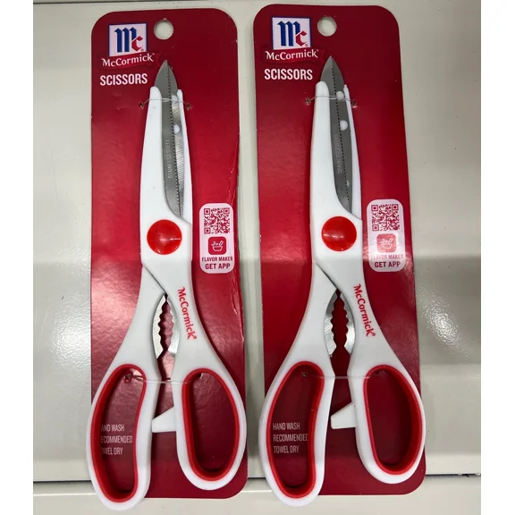 KLYNE - (2-Pack) Mc Cormick Essentials 8-1/2" Kitchen Scissors Stainless Steel Blades