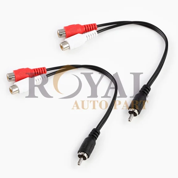 KLYNE- 2 Pcs Rca Y Adapter Cable 1 Male To 2 Female 6 Inch Length