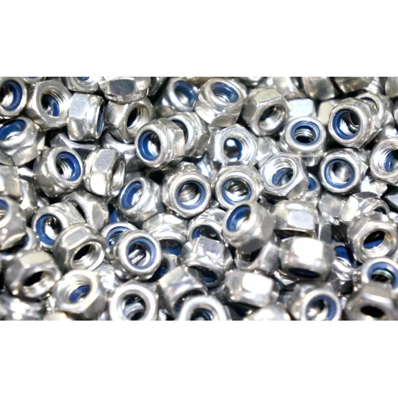 KLYNE - 25Pc #10-32 304 Stainless Steel Nylon Insert Hex Lock Nuts Nyloc