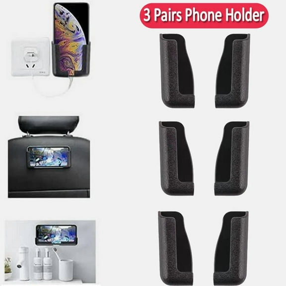 KLYNE- 3 Pairs Multifunctional Car Phone Holder Mobile Smart Phone Mount Stand Bracket