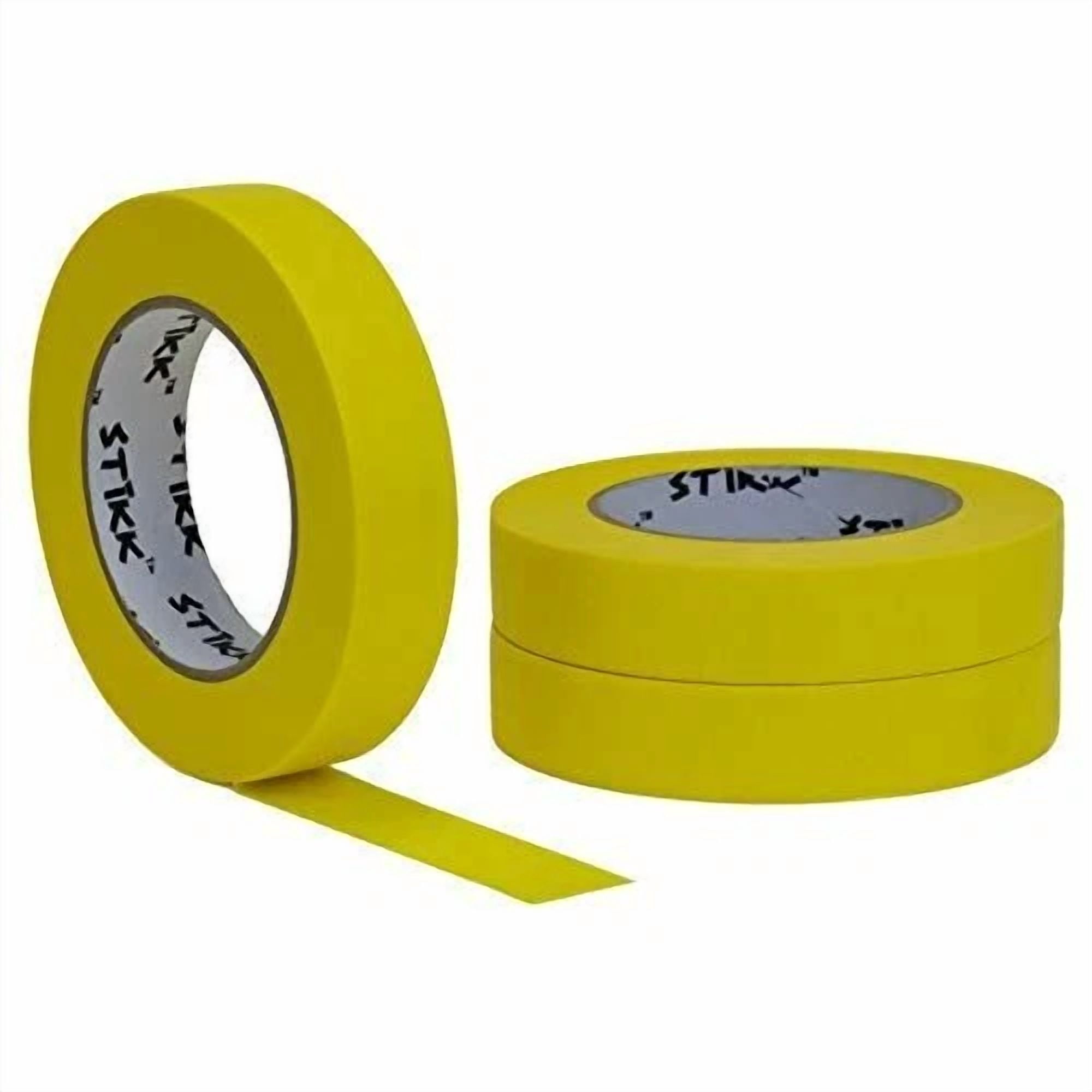KLYNE - 3 Pk 1" Inch X 60Yd Stikk Yellow Painters Tape 14 Easy Removal Trim Edge Finishi