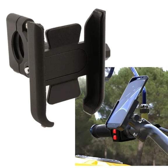 KLYNE- 360 Black Motorcycle Bike Bicycle Holder Mount Handlebar For Cell Phone Gps