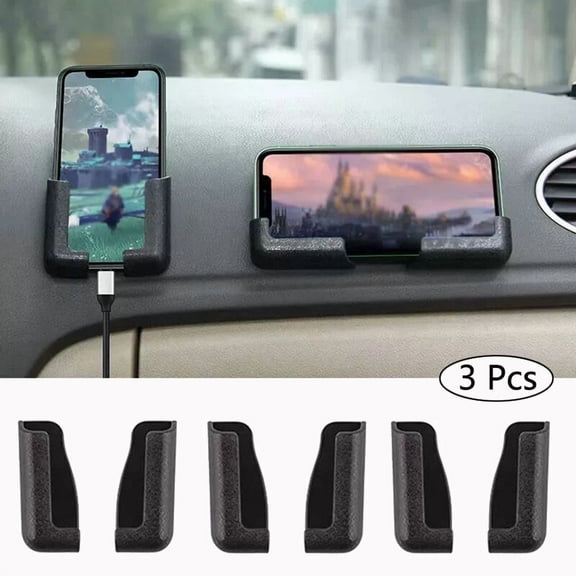 KLYNE- 3Pc Multifunctional Mobile Bracket Self Adhesive Dashboard Mount Car Phone Holds