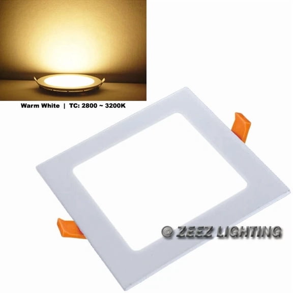 KLYNE - 4W 3.75-Inch Square Warm White Recessed Lighting Led Ceiling Panel Light Fixture