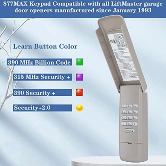 KLYNE - 877Lm 877Max For Liftmaster Garage Door Wireless Entry Keypad Opener Universal