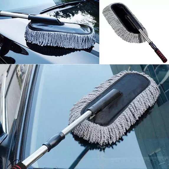 KLYNE - Car Duster Microfiber Duster Household Telescoping Adjustable Handle Wash Duster