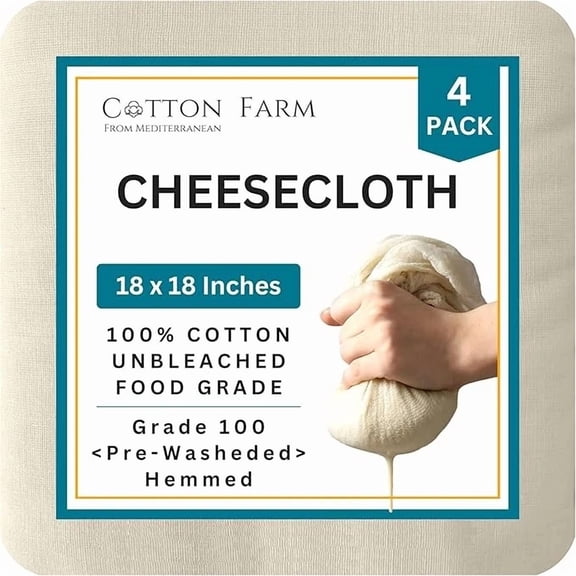 KLYNE - Cotton Farm Pre-Cut Cheese Cloths, 18 X 18 Inch