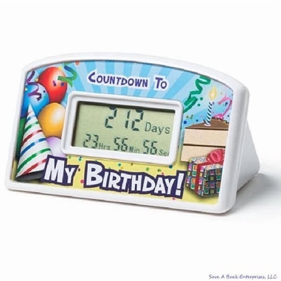 KLYNE - Desktop Office Home Clock " My Birthday " Countdown Timer Gift