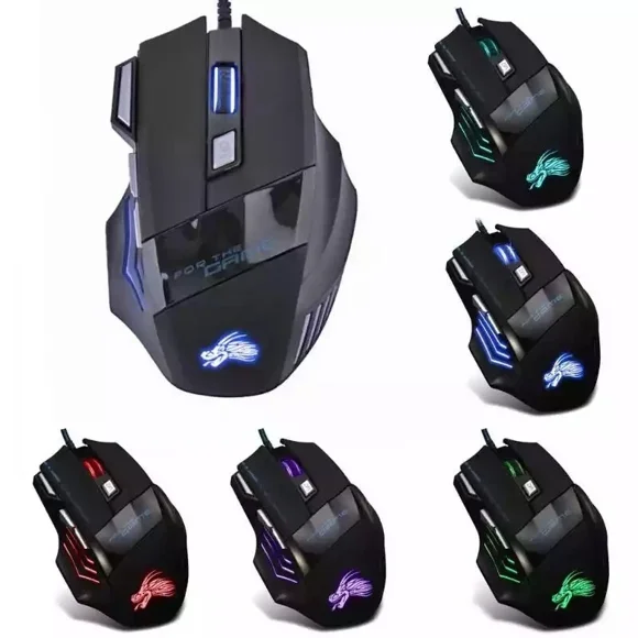 KLYNE- Gaming Mouse 7 Button Usb Wired Led Breathing Fire Button 5500 Dpi Laptop Pc