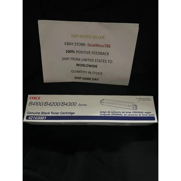 KLYNE- Genuine Okidata 42103001 B4100, B4200, B4300, Black Toner Cartridge New