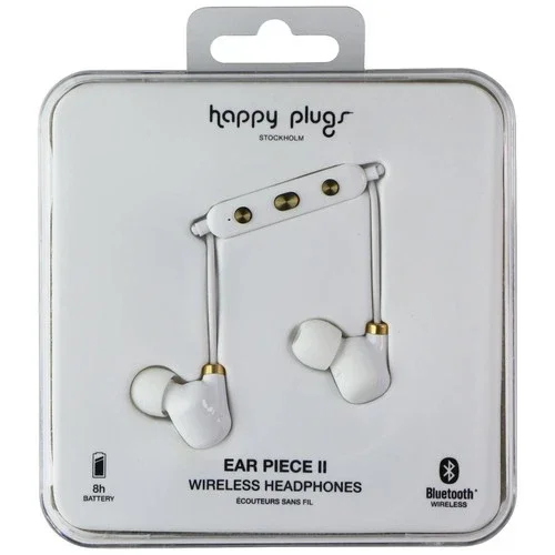 KLYNE- Happy Plugs Ear Piece Ii Wireless Bluetooth Headphones - White/Gold