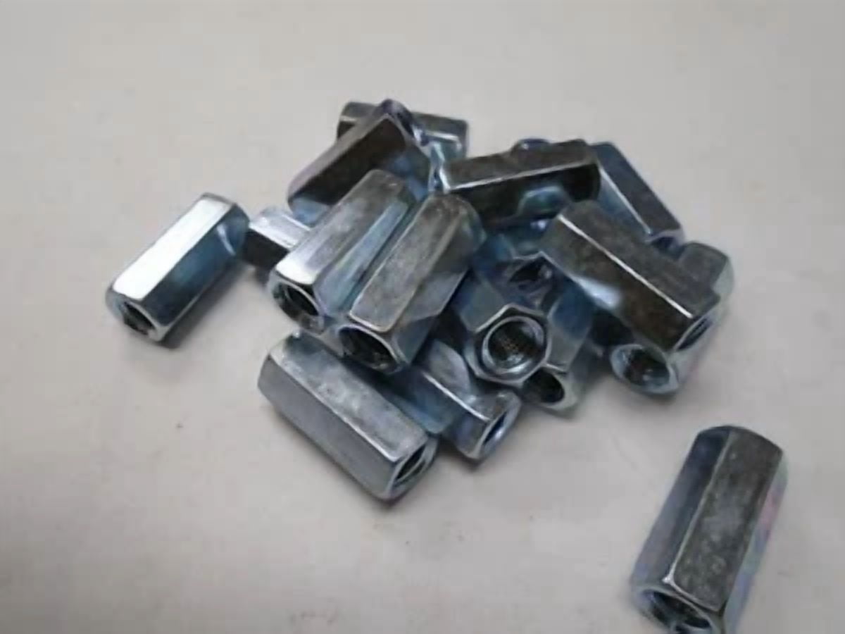 KLYNE - Hex Coupling Nuts 1/4-20 X 3/8 X 7/8 Threaded Rod Connector Zinc 25Pcs #5734