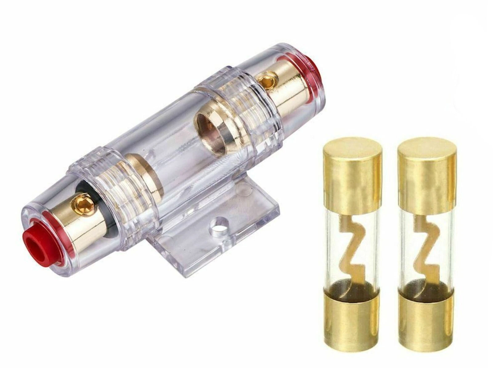 KLYNE- Imc Audio In-Line 4/8 Gauge Agu Fuse Holder W/ (2) 100 Amp Fuse For Car Audio