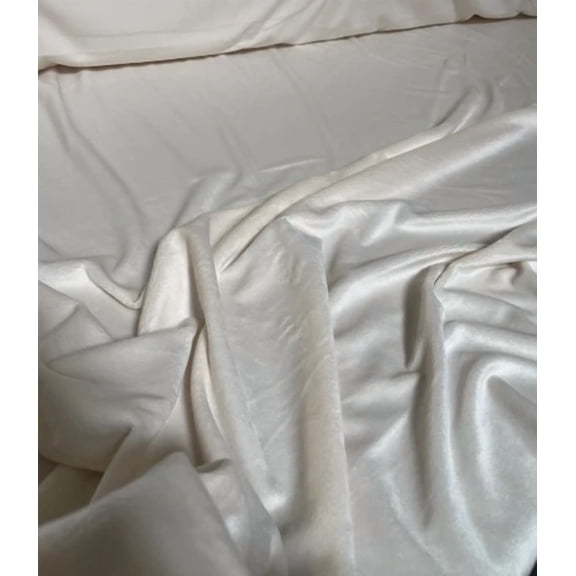 KLYNE - Minky Ivory Solid Soft Fur Cuddle Fabric By The Yard 60 Wide