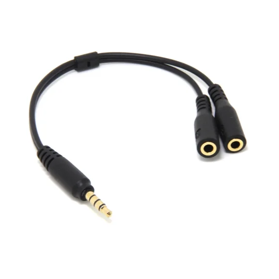 KLYNE- New Male 3.5Mm Headset To Dual Female Y-Splitter Cable Mic Adapter 4-Pole Trrs