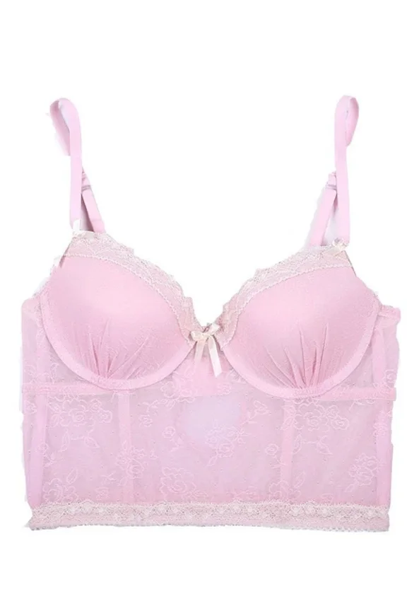 - New Sophie B. Demi Longline Lace Bra, Pretty, Women'S Lingerie, 36B Pink