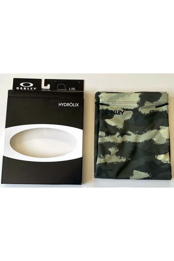 - Oakley Neck Gaiter L / Xl Hydrolix Face Cover Mask Green Camo Reflective New