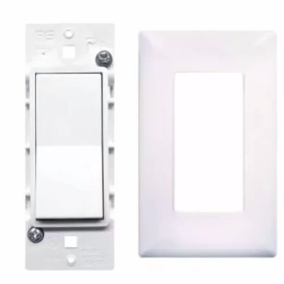 KLYNE - Pass & Seymour Mobile Home/Rv White Self-Contained Rocker Switch W/Snap On Plate