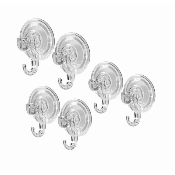 KLYNE - Quality Clear Suction Cup Hooks 6 In Pack