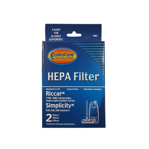 KLYNE - Riccar 1700 1800 Hepa And Charcoal Filter Set Rf17 Also Will Fit Simplicity