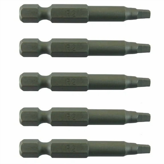 KLYNE - Square Bit Driver: 2 Inch - #2 Robertson (R2) - Quick-Change Shank (5 Bit Pack)