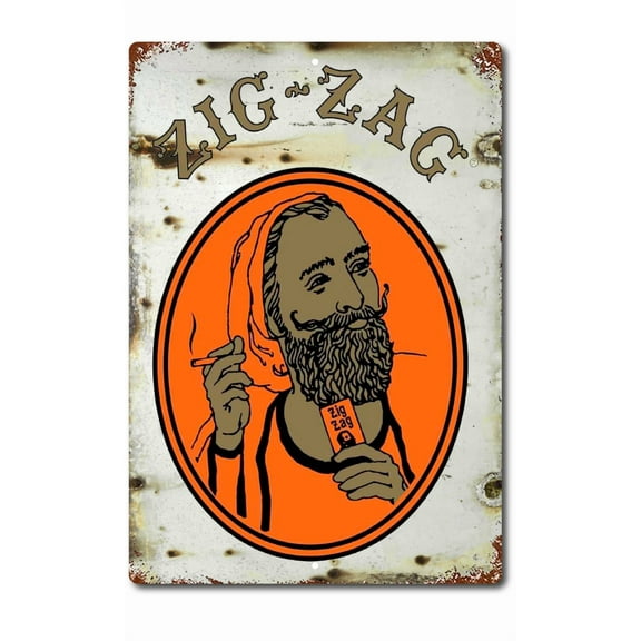 KLYNE - Us Vintage Retro Tin Sign Door Wall Decor Metal Bar Pub Poster Zig Zag 4:20