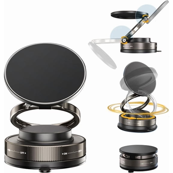 KLYNE- Vacuum Magnetic Phone Holder Stand, Strong Suction Cup, Mobile Stand For Car