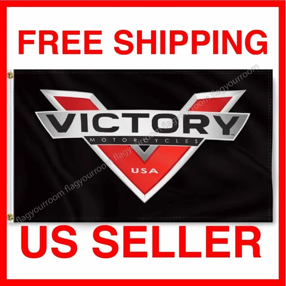 KLYNE - Victory Motorcycle Logo Flag Banner 3X5 Ft Hd Racing Show Garage Sign New