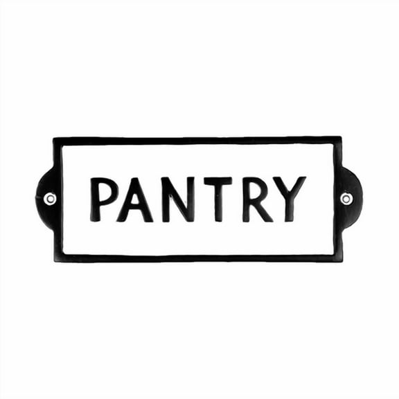 KLYNE - White Metal Kitchen Pantry Door Sign Rustic Farmhouse Wall Plaque Home Decor